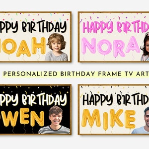Personalized Birthday Frame TV Art: Custom Bday Design (Digital Download)