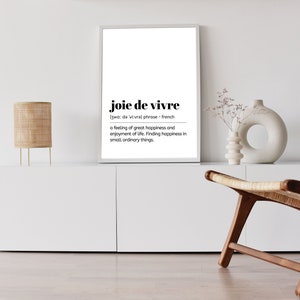Joie De Vivre Definition Print | Joy of Living Wall Print | French ...