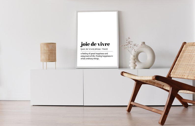 Joie De Vivre Definition Print Joy of Living Wall Print - Etsy