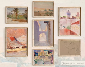 The Maghreb Collection | Set of 7 Retro North African Antique Gallery Wall Art Prints | Printable Digital Downloads | #G2