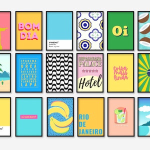 Brazilian Rio de Janeiro Mega Wall Art Bundle | Carioca Print | Brazil Print | Set of 18 Printables | Digital Print | Instant Download