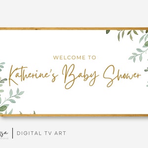Baby Shower Frame Tv Art, Personalized Baby Shower Frame Tv Art, Baby Shower Art for Samsung TV, Baby Shower Smart TV Art