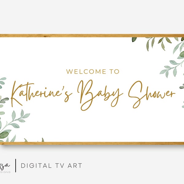 Baby Shower Frame Tv Art, Personalized Baby Shower Frame Tv Art, Baby Shower Art for Samsung TV, Baby Shower Smart TV Art