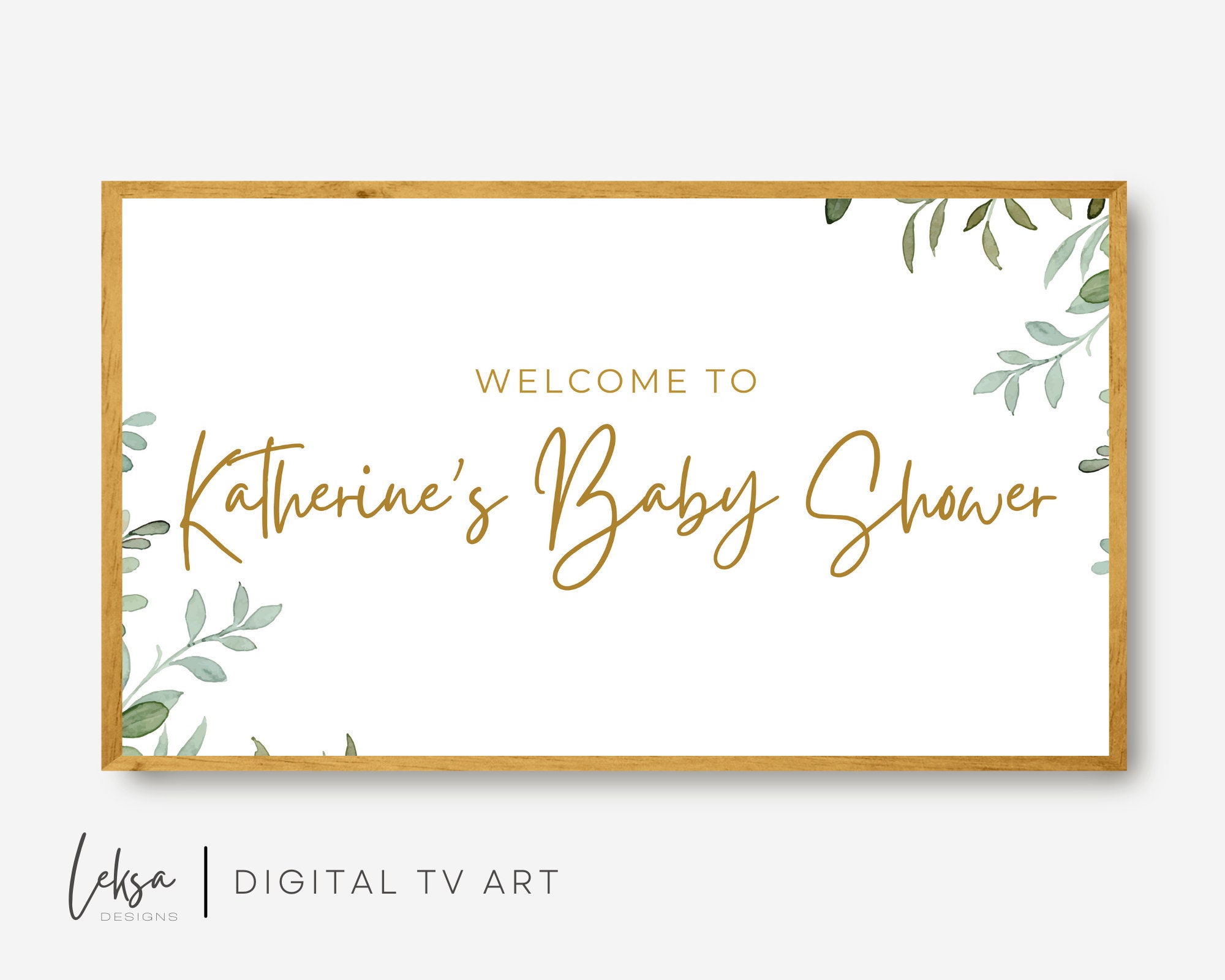 Baby Shower Frame Tv Art, Personalized Baby Shower Frame Tv Art, Baby Shower Art for Samsung TV, Baby Shower Smart TV Art