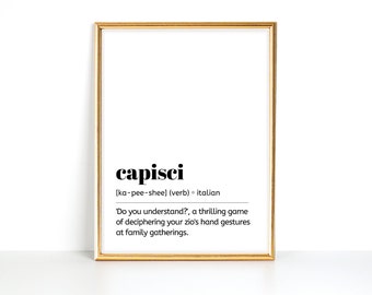 Capisci-definitieprint: grappig Italiaans decor (digitale download)