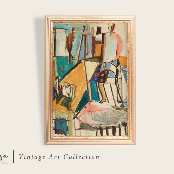 Lebendiges Abstraktes Kunstdruck | Vintage Abstrakte Malerei Druck | Abstrakter Druck für Galerie | Digitaler Download | #26