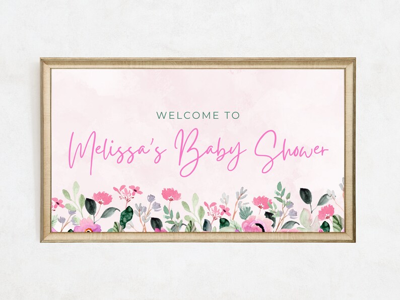 Baby Shower Frame Tv Art, Personalized Baby Shower Frame Tv Art, Baby Shower Art for Samsung TV, Baby Shower Welcome Samsung Frame TV image 5