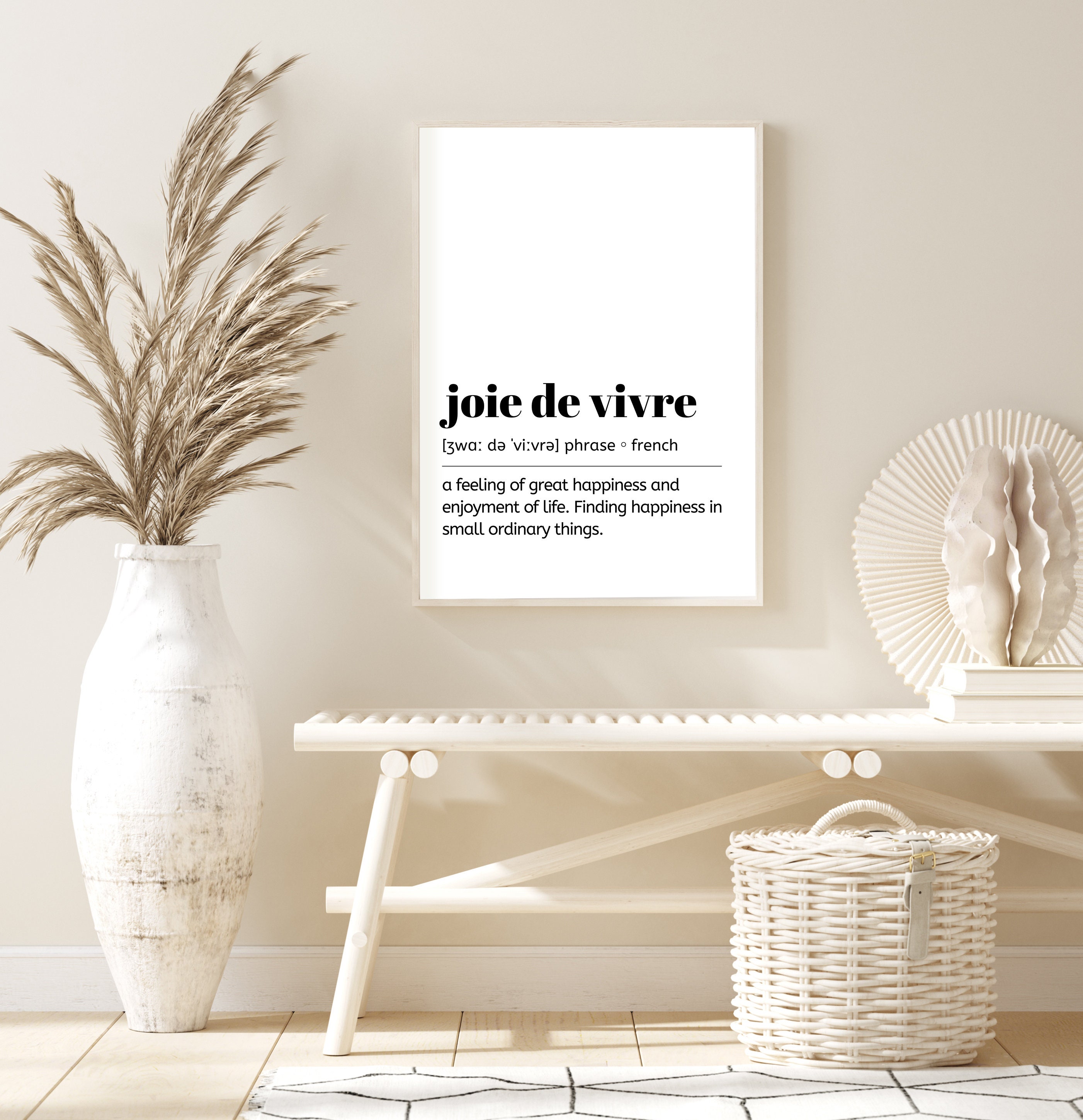 Joie De Vivre Definition Print: French Phrase Wall Art (digital