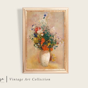 Flowers in Vase Vintage Print | Vintage Kitchen Painting Printable | Vintage Floral Print | Printable Digital Download #32