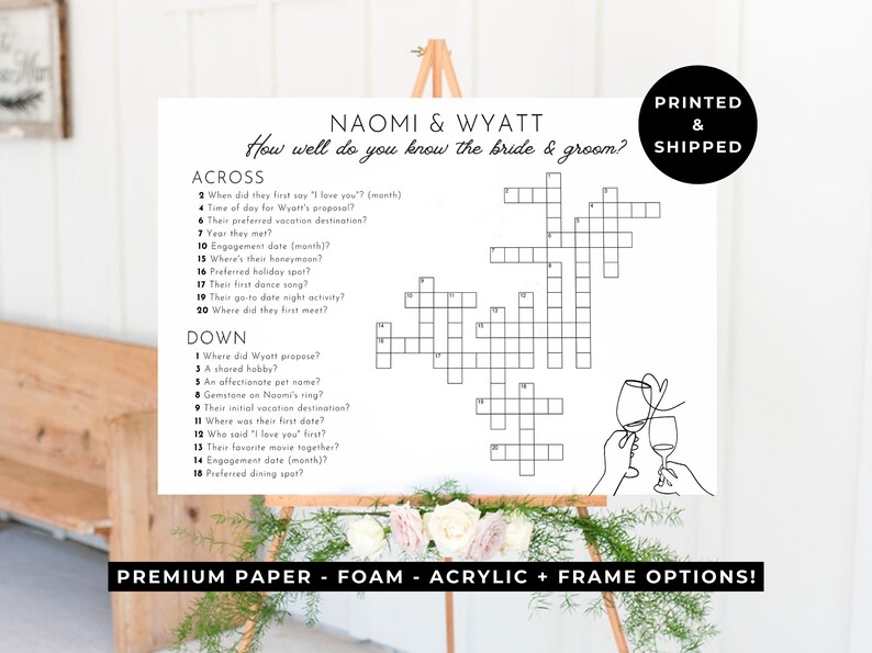 Mots croisés personnalisés sur le mariage : jeu sirotez et résolvez image 8