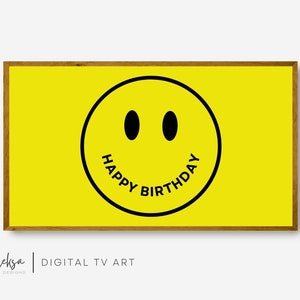 Happy Birthday Smiley Gesicht Rahmen TV Art (Digitaler Download)
