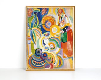 Portuguese Abstract Art Print: Bright Vintage Portugal Poster (Digital Download)