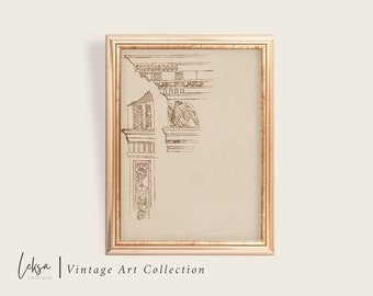 Vintage Rome Architecture Sketch Print (Digital Download)