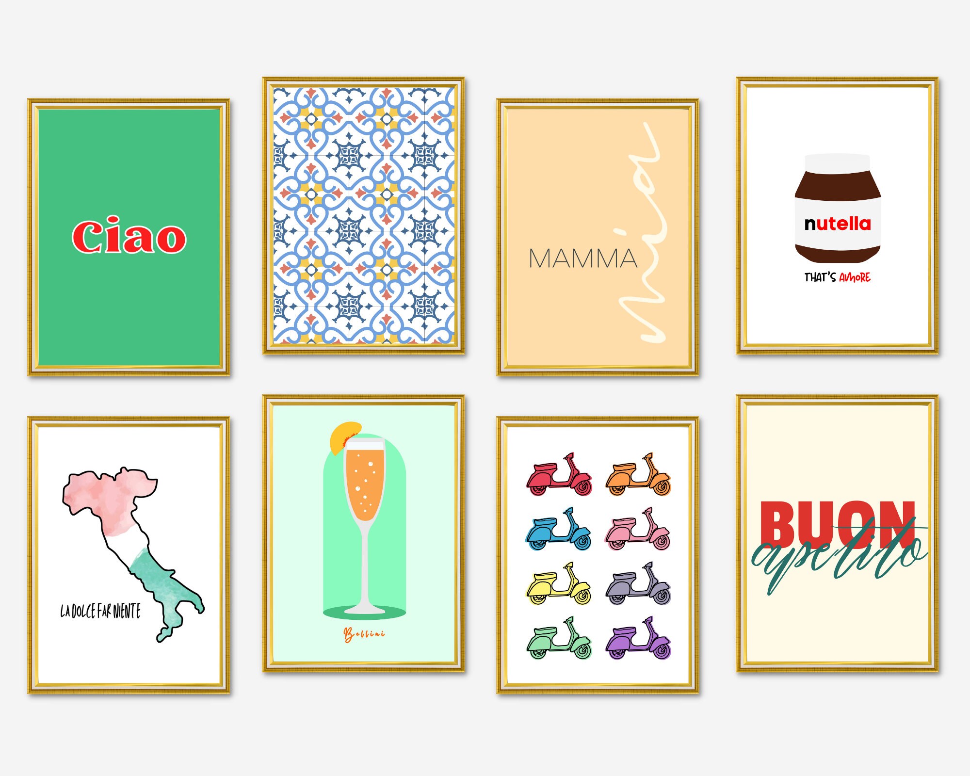 Italian Wall Art Bundle Italy Print Set Italian Print Italy Etsy UK