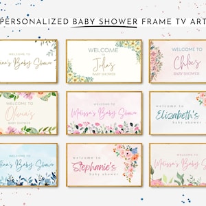 Baby Shower Frame Tv Art, Personalized Baby Shower Frame Tv Art, Baby Shower Art for Samsung TV, Baby Shower Welcome Samsung Frame TV image 1