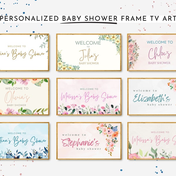 Baby Shower Frame Tv Art, Personalized Baby Shower Frame Tv Art, Baby Shower Art for Samsung TV, Baby Shower Welcome Samsung Frame TV