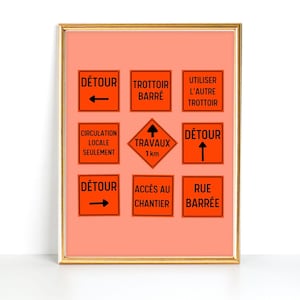 Construction Signs Montreal, Montreal Print, Funny Montreal Print, Montreal Home Decor, Digital Print, Instant Download