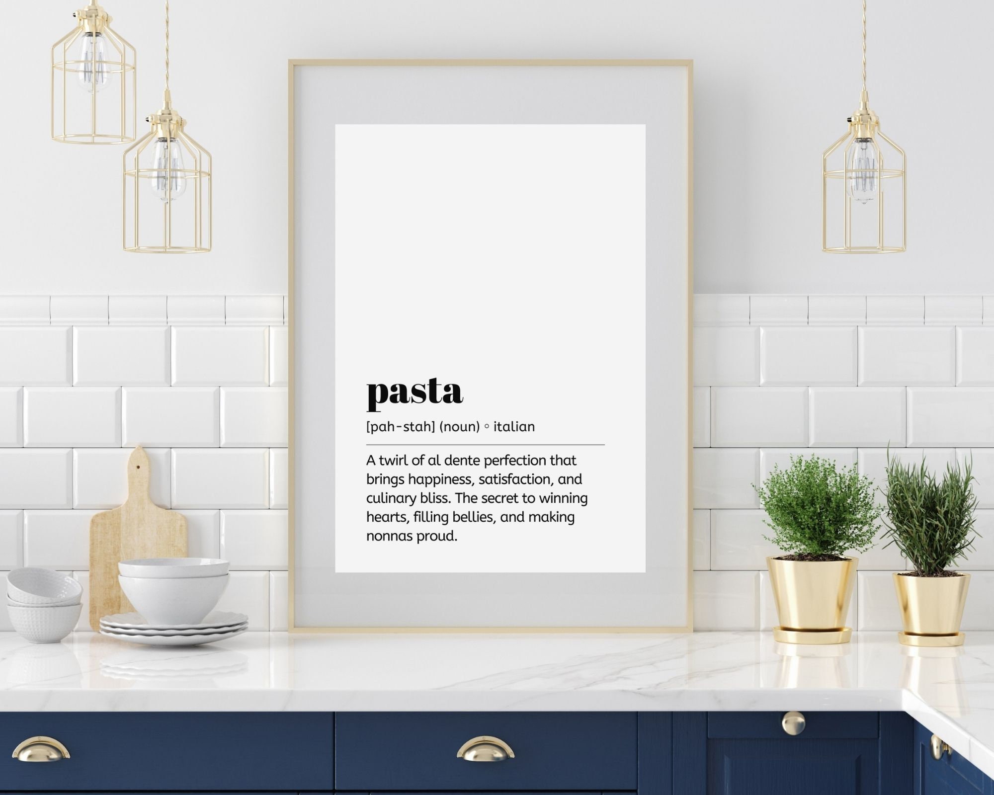 Pasta Print Italian Word Print Funny Italian Definition Etsy