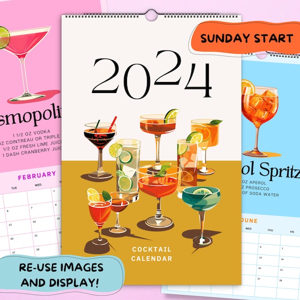 2025 Cocktail Calendar Etsy