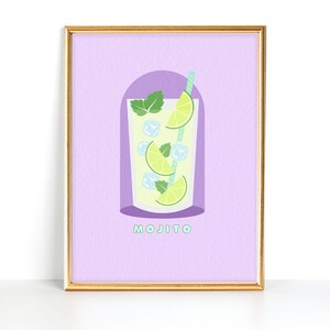 Mojito Print | Mojito Poster | Cocktail Poster | Cocktail Print | Kitchen Print | Digital Print | Instant Download