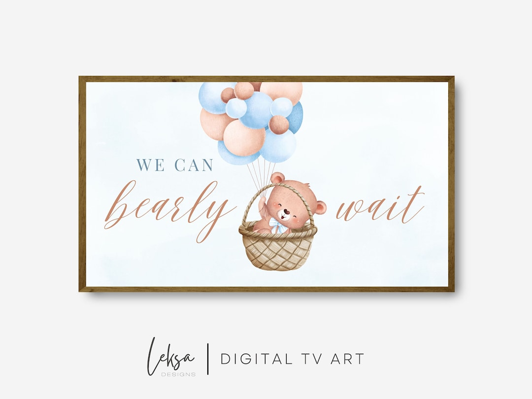 Wir können warten Baby Boy Tv Kunst BabyDuscheTVKunst Etsy.de