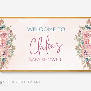 Baby Shower Frame Tv Art, Personalized Baby Shower Frame Tv Art, Baby Shower Art for Samsung TV, Baby Shower Welcome Samsung Frame TV
