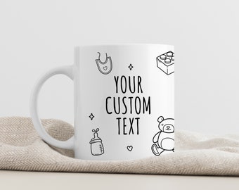 Custom Baby Announcement Mug, Personalized Baby Announcement Gift, Personalized Baby Announcement Mug, Pregnancy Announcement Gift