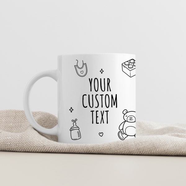 Custom Baby Announcement Mug, Personalized Baby Announcement Gift, Personalized Baby Announcement Mug, Pregnancy Announcement Gift