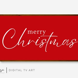 Holiday Samsung Frame Tv Art, Christmas Frame Tv Art, Merry Christmas Samsung Art Tv, Festive Christmas Tv Art, Red Christmas Tv Art