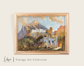Vintage Capri Painting: Colorful Italian Architecture Art (Digital Download)