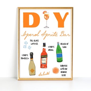 Aperol Spritz Print, Aperol Spritz Sign, Aperol Spritz Party Décor, Aperol Cocktail Recipe, Aperol Spritz Poster, Aperol Spritz Recipe