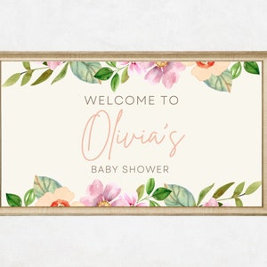 Baby Shower Frame Tv Art, Personalized Baby Shower Frame Tv Art, Baby Shower Art for Samsung TV, Baby Shower Welcome Samsung Frame TV image 4