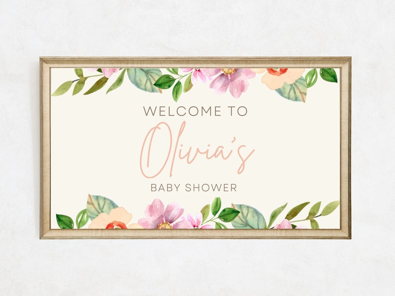 Baby Shower Frame Tv Art, Personalized Baby Shower Frame Tv Art, Baby Shower Art for Samsung TV, Baby Shower Welcome Samsung Frame TV image 4