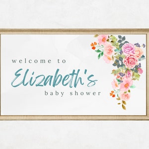 Baby Shower Frame Tv Art, Personalized Baby Shower Frame Tv Art, Baby Shower Art for Samsung TV, Baby Shower Welcome Samsung Frame TV image 6