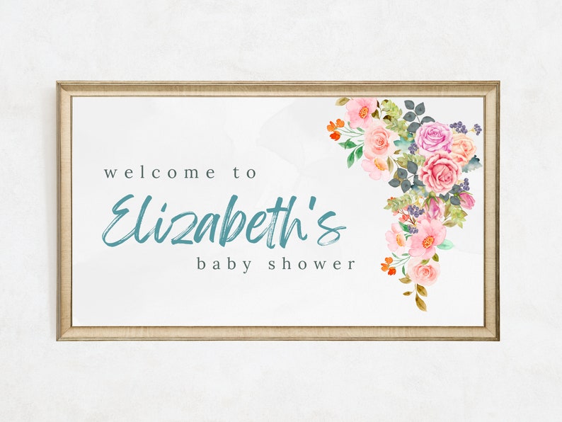 Baby Shower Frame Tv Art, Personalized Baby Shower Frame Tv Art, Baby Shower Art for Samsung TV, Baby Shower Welcome Samsung Frame TV image 6
