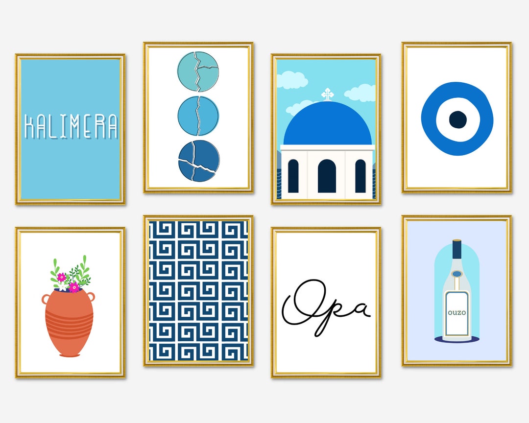 Greek Wall Art Bundle Greek Print Greece Print Set of 8 Printables