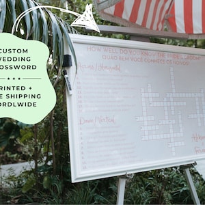 Custom Wedding Crossword Puzzle: Sip and Solve Game