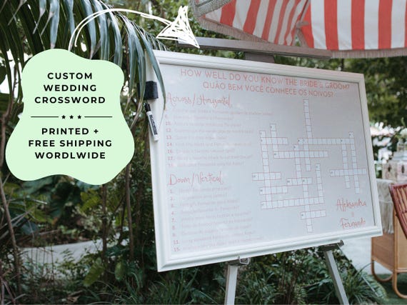 Custom Wedding Crossword Puzzle: Sip and Solve Game