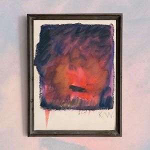 Red and Purple Abstract Art Print: Moody Vintage Home Decor (Digital Download)