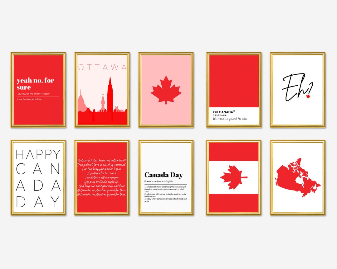 Canada day wall art canada day decorations canadian prints set of 10