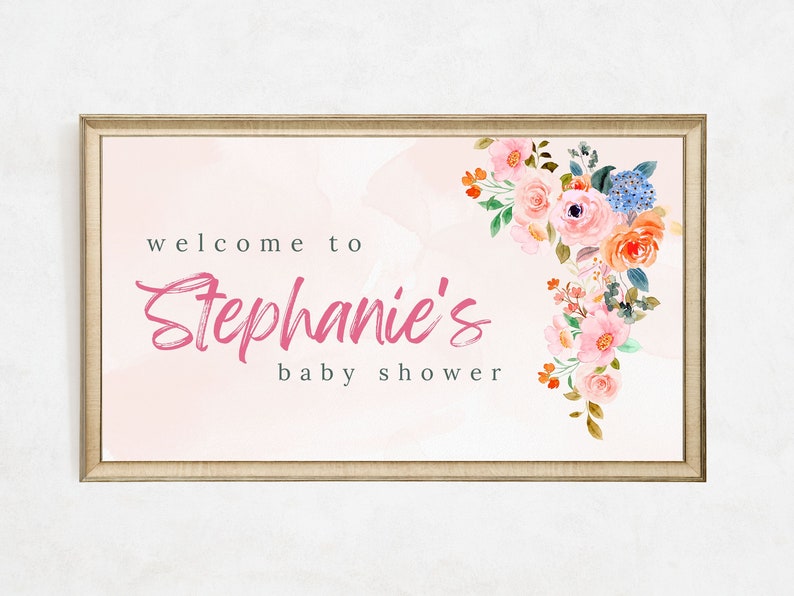 Baby Shower Frame Tv Art, Personalized Baby Shower Frame Tv Art, Baby Shower Art for Samsung TV, Baby Shower Welcome Samsung Frame TV image 8