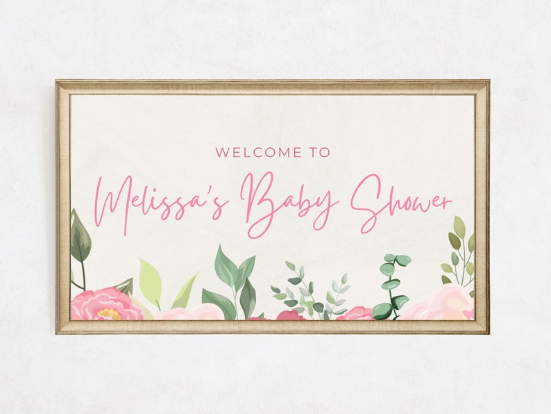 Baby Shower Frame Tv Art, Personalized Baby Shower Frame Tv Art, Baby Shower Art for Samsung TV, Baby Shower Welcome Samsung Frame TV image 9