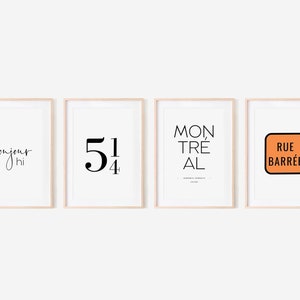 Montreal Wall Art Bundle | Set of 4 Printables | Montreal Print | Montreal Coordinates | City Wall Art | Digital Print | Instant Download