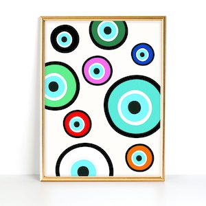 Evil Eye Poster Print | Evil Eye Colors | Nazar Printable | Colorful Evil Eye Art | Evil Eye Digital Print | Instant Download