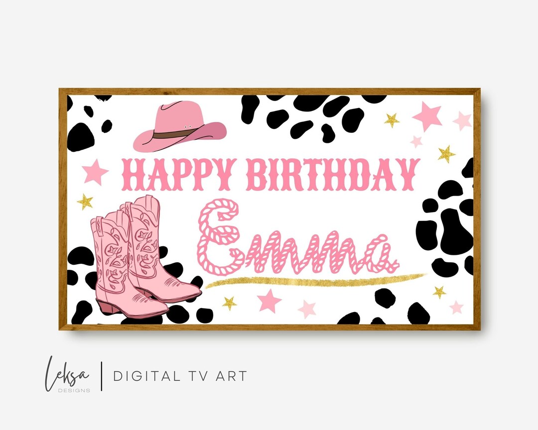 First Year Rodeo Frame Frame Tv Art Birthday, Rodeo Birthday Frame Tv Art, Birthday ...