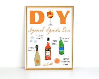 Aperol Spritz-receptutskrift: Festbardekor (digital nedladdning)
