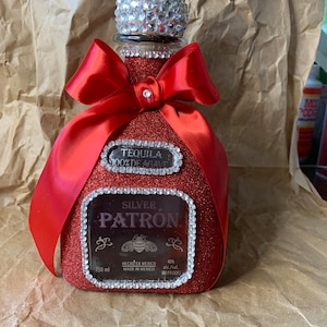 Red Patron Bling Bottle (750 ml)(EMPTY)