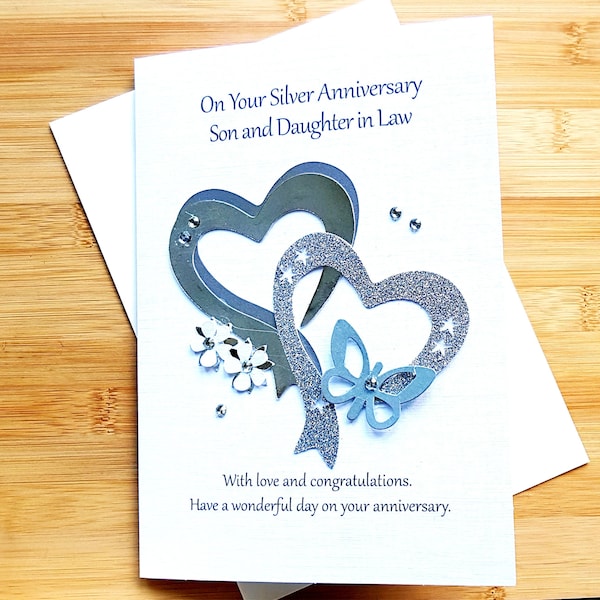 25th Wedding Anniversary Card for Daughter and Son in Law Etsy UK