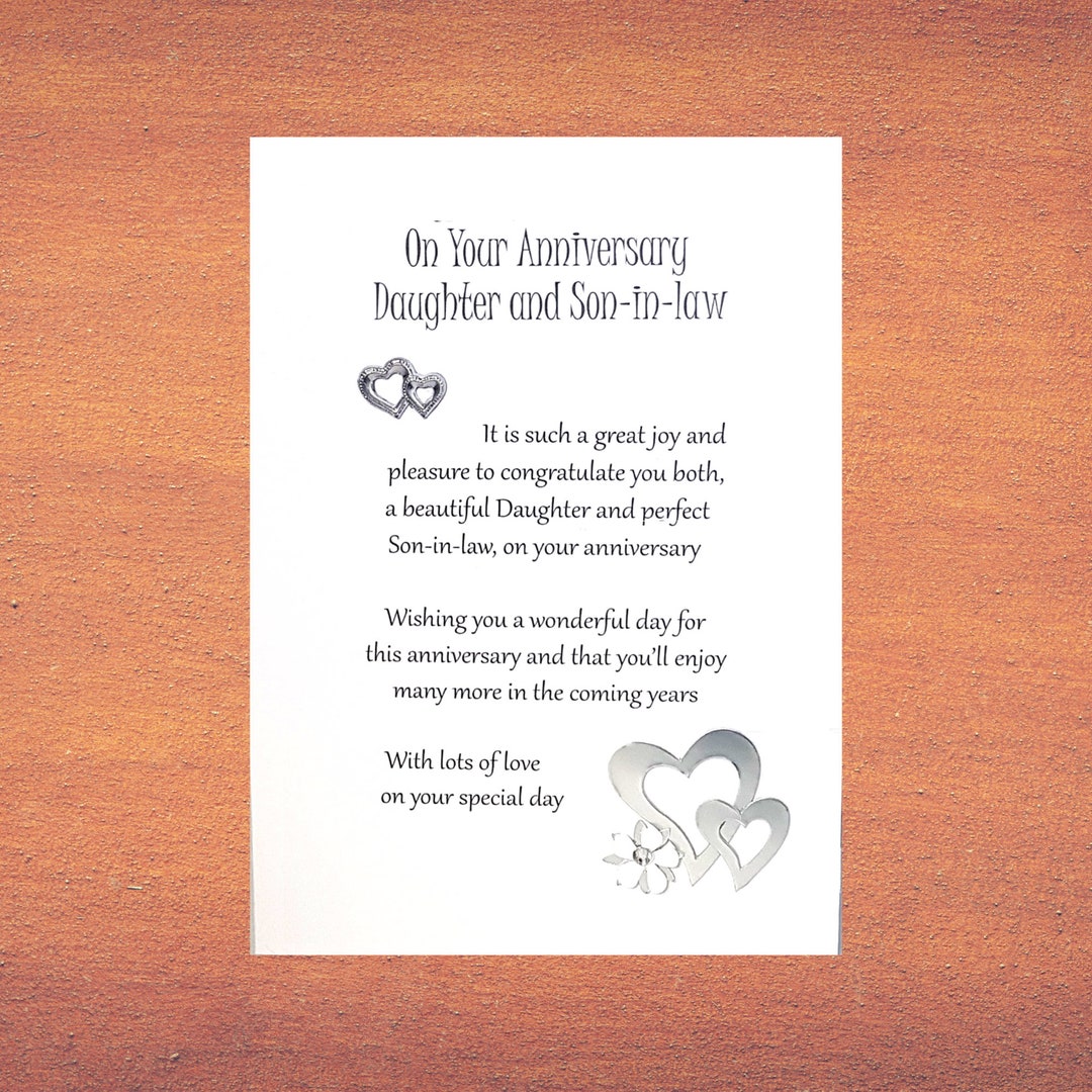 Daughter and Son in Law Anniversary Card With a Verse. - Etsy