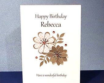 Personalised ( name and / or age ) birthday card for women